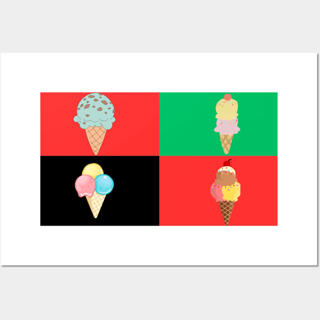 ice cream design  t-shirt Wall Art by designs lovers